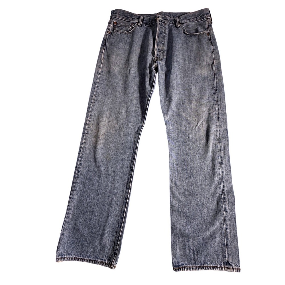Levis 501 Mens Original Straight Leg Button Fly Jeans W36 L30 Medium Wash-1029